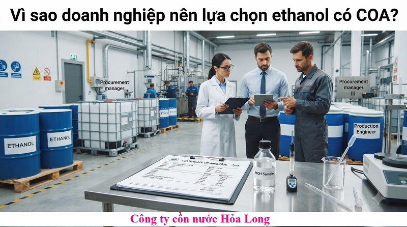 Cồn Ethanol Đạt COA, MSDS – Giải Pháp Nguyên Liệu Minh Bạch Cho Doanh Nghiệp